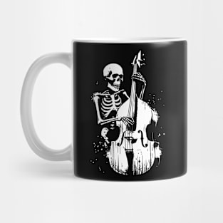 funny skeleton playing bass Mug